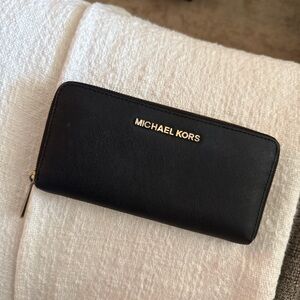 Michael Kors Black Zip-Around Wallet